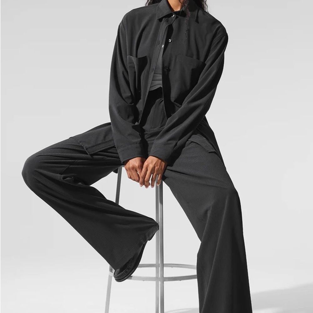 Alo Black Dreamscape Button Down Long Sleeve, Xs - image 6